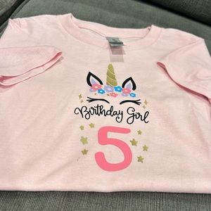 Custom-made 5th Birthday shirt, 4T - NWOT